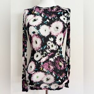 Semi-Sheer stretchy floral top